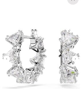 Matrix Hoop Earrings - White Rhodium